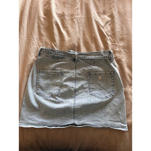 GUESS Jean Skirt Front Tie Pockets Spring Summer Size XL Versatile - Picture 2 of 7